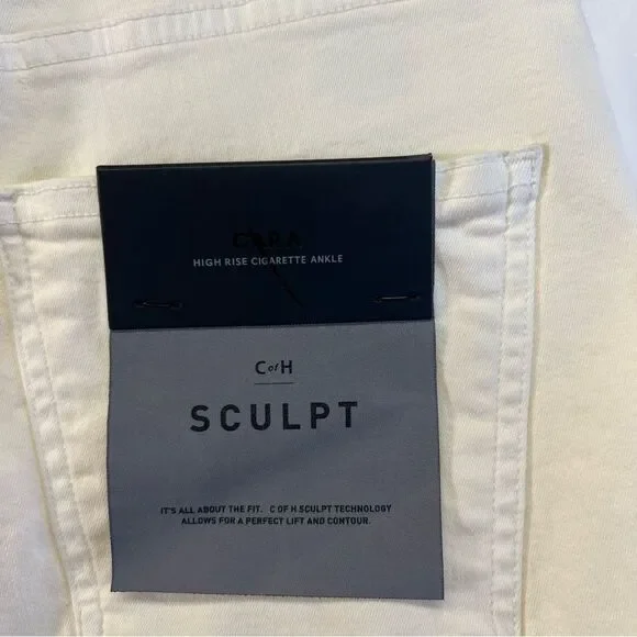 New nwt sz 28 Citizens of Humanity White Cara High Rise Cigarette Ankle  Jeans